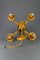 Gilt Wrought Iron and Black Wood Chandelier 16