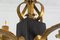 Lámpara de araña de hierro forjado dorado y madera negra, Imagen 8