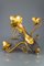 Gilt Wrought Iron and Black Wood Chandelier 13