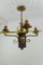 Gilt Wrought Iron and Black Wood Chandelier, Image 19