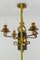 Gilt Wrought Iron and Black Wood Chandelier 20