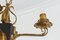 Gilt Wrought Iron and Black Wood Chandelier 7