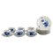 Geschwungenes Blaues Kaffeeservice von Royal Copenhagen, 1960er, 18er Set 1