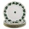 Green Grape Leaf & Vine Side Plates in Hand-Painted Porcelain from Herend, Set of 5 1