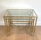 French Brass and Glass Nesting Tables from Maison Jansen, 1940s 1