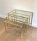 French Brass and Glass Nesting Tables from Maison Jansen, 1940s 4