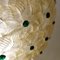 Italienische Hängelampe mit Murano Blumen aus durchsichtigem Kristallglas mit Goldflecken 5