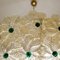 Italienische Hängelampe mit Murano Blumen aus durchsichtigem Kristallglas mit Goldflecken 4