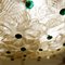 Italienische Hängelampe mit Murano Blumen aus durchsichtigem Kristallglas mit Goldflecken 3