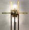 Italian Brass, Chrome & Glass Floor Lamp, Image 2