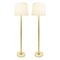 Brass and Travertine Base Floor Lamps, Set of 2, Image 1