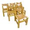 Stühle aus Ulmenholz und Leder im Stil von Pierre Chapo, 1960er, 6er Set 1
