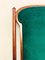 English Art Nouveau Armchair in Green Velvet Upholstery 5