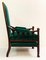 English Art Nouveau Armchair in Green Velvet Upholstery 2