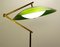 Italian Articulating Floor Lamp with Green Plexi Shade from Stilux, 1960s 6