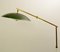Italian Articulating Floor Lamp with Green Plexi Shade from Stilux, 1960s 4