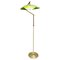 Italian Articulating Floor Lamp with Green Plexi Shade from Stilux, 1960s 1