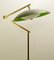 Italian Articulating Floor Lamp with Green Plexi Shade from Stilux, 1960s 5