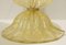 Goldfarbene Tischlampen aus Muranoglas mit Lampenschirmen aus Wildem Seidenholz, 2er Set 2