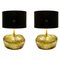 Pumpkin Table Lamps in Hammered Gilded Metal, Set of 2 1