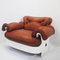 Armchairs in Leather & Lacquered Wood, Italy, 1980s, Set of 3 7
