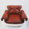 Armchairs in Leather & Lacquered Wood, Italy, 1980s, Set of 3 4