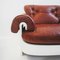 Armchairs in Leather & Lacquered Wood, Italy, 1980s, Set of 3, Image 5