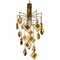 Italian Brass and Glass Long Chandelier, Image 1