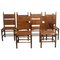 Walnut & Cognac Leather Chairs by Carlo Scarpa for Bernini, 1977, Set of 6, Image 1