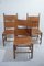 Walnut & Cognac Leather Chairs by Carlo Scarpa for Bernini, 1977, Set of 6 2