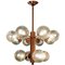 Czech Metal Chandelier with 12 Glass Spheres, Image 1