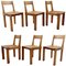 Wood & Leather S24 Dining Chairs by Pierre Chapo, France, 1960s, Set of 6, Image 1