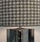 Large Chrome Table Lamps with Houndstooth Lampshades, Set of 2 3
