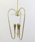 Italian Brass & Glass Pendants Lights in the Style of Fontana Arte, Italy, 1970s, Set of 2 2