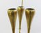 Italian Brass & Glass Pendants Lights in the Style of Fontana Arte, Italy, 1970s, Set of 2 5