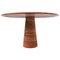 Red Travertine Dining Table in the Style of Angelo Mangiarotti 1