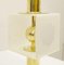 Italian Brass and White Glass Cubes Table Lamps, Set of 2 4