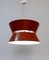 Lámpara colgante italiana de metal rojo, años 60, Imagen 4