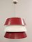 Lámpara colgante italiana de metal rojo y blanco, años 60, Imagen 6
