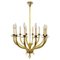 12-Arm Brass and Glass Chandelier by Gio Ponti 1