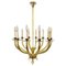 12-Arm Brass and Glass Chandelier by Gio Ponti, Image 1
