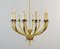 12-Arm Brass and Glass Chandelier by Gio Ponti 2