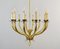 12-Arm Brass and Glass Chandelier by Gio Ponti, Image 2