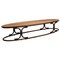 Italian Oval Teak, Bamboo, and Leather Rope Coffee Table with Plywood Top 1