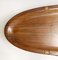 Italian Oval Teak, Bamboo, and Leather Rope Coffee Table with Plywood Top, Image 4
