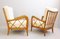 Armchairs with Cream Upholstery by Paolo Buffa, Italy, 1940s, Set of 2, Image 2