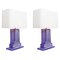 Lavendel Murano Glas Tischlampen, 2er Set 1