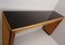 Black Glass and Wood Console Table 7