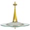 Mid-Century Pendant Light in Glass and Brass, Image 1