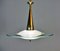 Mid-Century Pendant Light in Glass and Brass 4